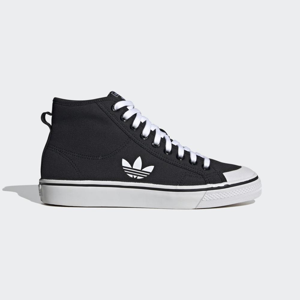 Originals Adidas Nizza Inalti Dama Romania - Negrii/Albi FW8352